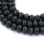 Onyx noir, rondelle facette, 10x14mm x 40cm