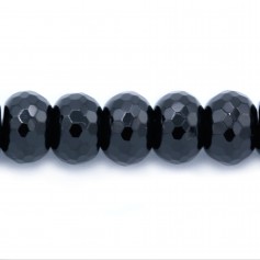 Agate Noire Rondelle Facette