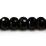 Agate de couleur noire, en forme de rondelle facetté, 10 * 14mm x 5pcs
