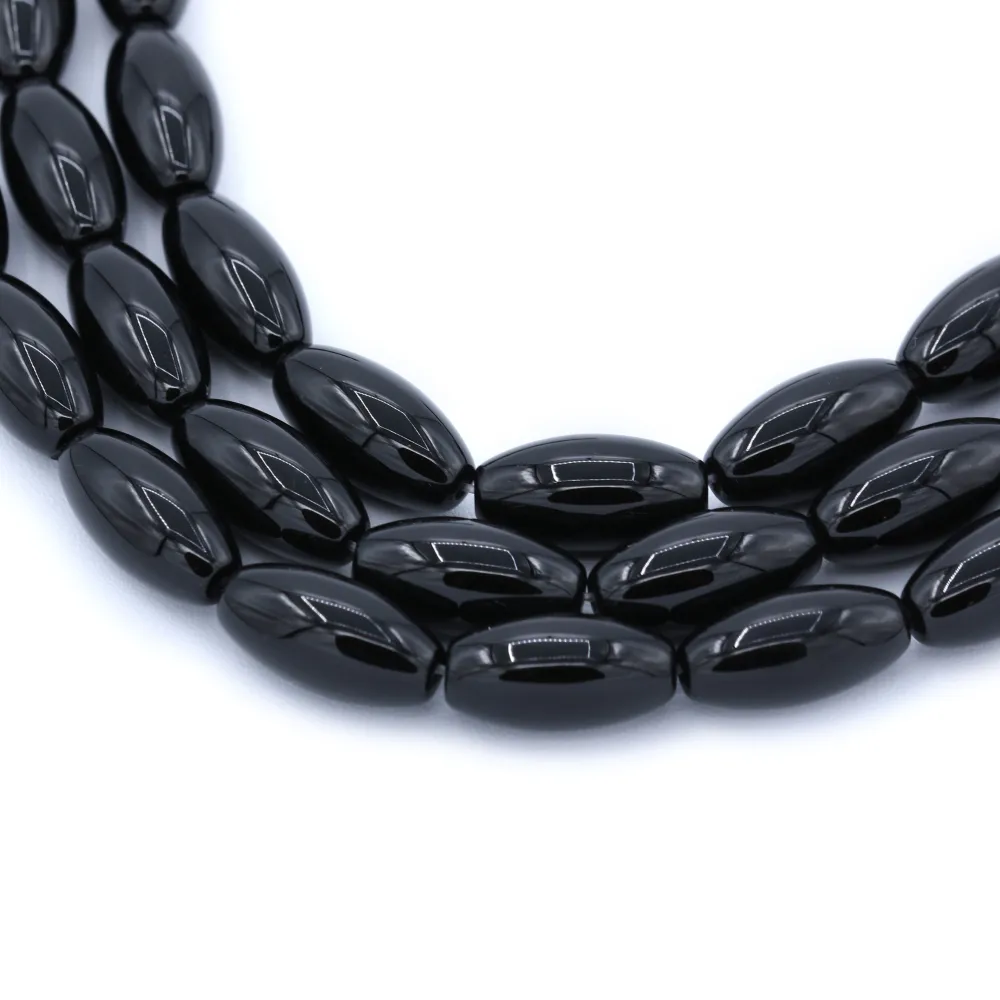 Onyx noir, tonnelet, 10x20mm x 40cm