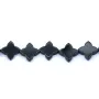 Agate black clover 16mm x 1pc 