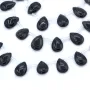 Black agate flat teardrop 8x12mm x 40cm