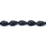 Onyx noir, goutte plate, 18x24mm x 40cm
