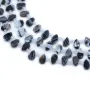 Onyx noir, goutte plate 5x8mm x 40cm