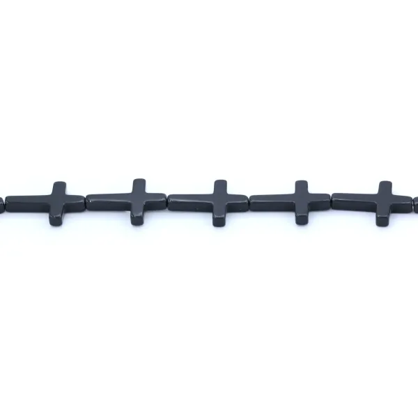 Agate noire croix 22x30mm x 1pc