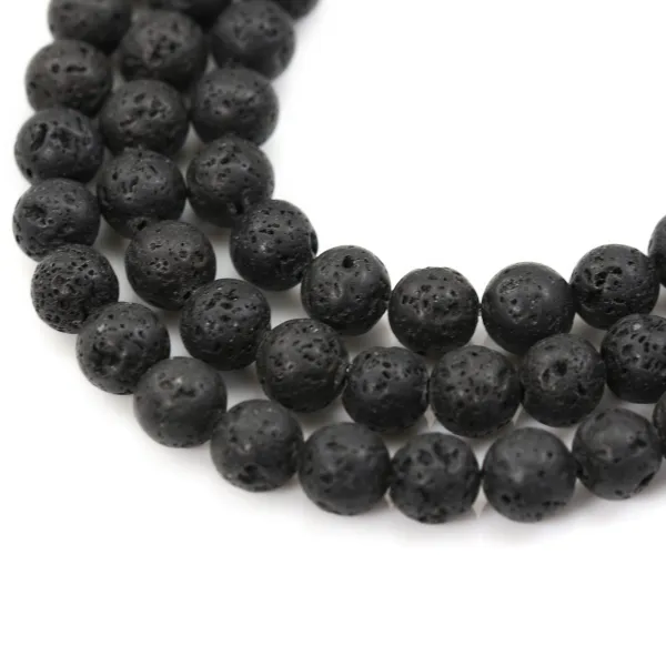 Pierre la lave round 8mm x 40 cm 