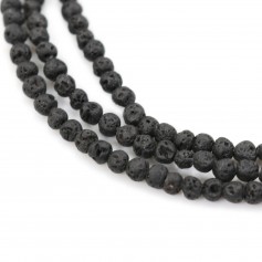 Lave stone round 4mm x 40cm