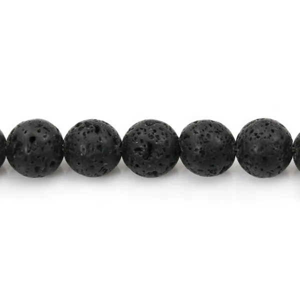 Pierre de lave ronde 8.5mm x 10pcs