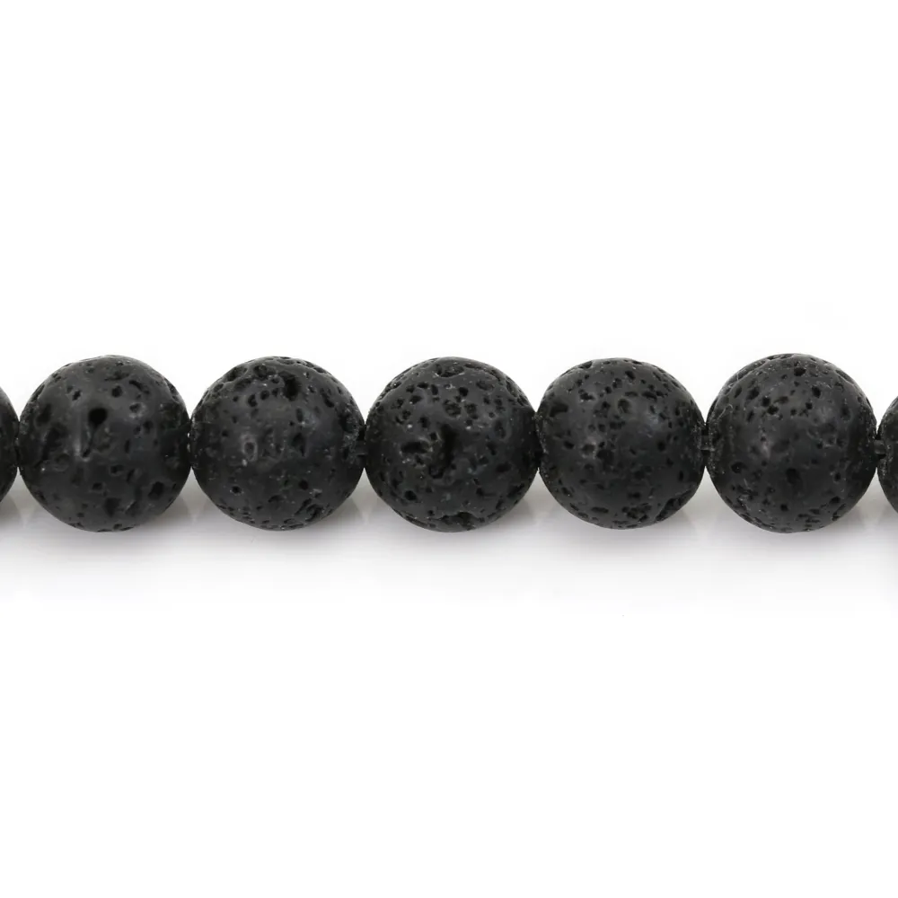 Pierre de lave ronde 8.5mm x 10pcs