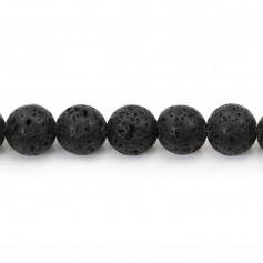 Round lava stone 8.5mm x 10pcs