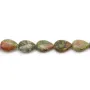 Unakite jasper tube 4x13mm x 40cm