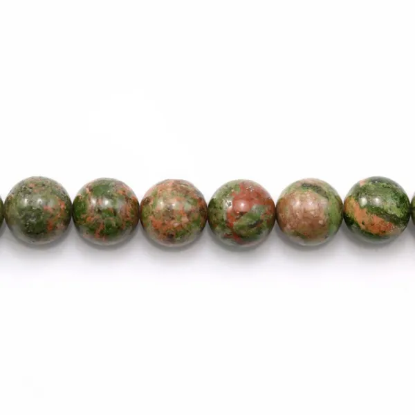 Unakite jasper round 14mm x 4pcs