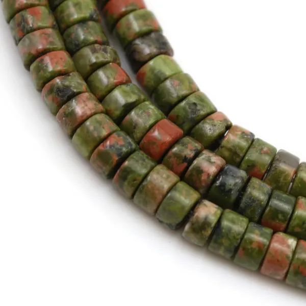 Jaspe unakite, en forme de rondelle 2x4.5mm x 39cm