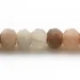 Pierre de lune multicolore, en forme de rondelle facetté, 4 * 6mm x 39cm