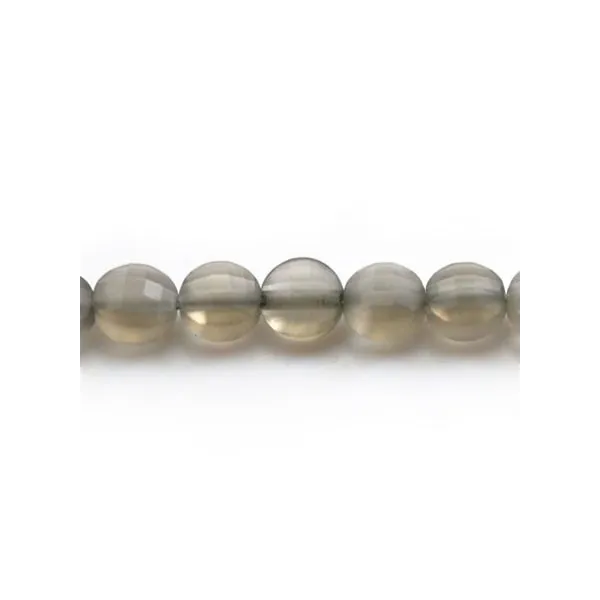 Pierre de lune rond plat facette 4mm x 40cm