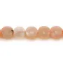 Orange sun stone, in round faceted flat shape, 4.5mm x 39cm