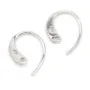Crochet d'oreille en argent 925 rhodié & zirconium x 2pcs