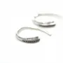 Crochet d'oreille en argent 925 rhodié & zirconium x 2pcs
