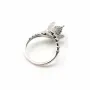 Argent 925 support bague réglable pour perles semi-percées x 1pc