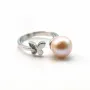 Support de bague réglable en argent 925 rhodié pour perle semi-percée x 1pc