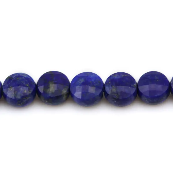 lapis lazuli rond plat facette 6mm x 5pcs