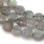 Labradorite grise, de forme ronde plate facetté, 6mm x 39cm