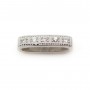 Rhodium 925 sterling silver & cz rectangular spacer 12.5x3mm x 1pc