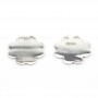 Breloque double trous fleur à graver 13.5mm x1