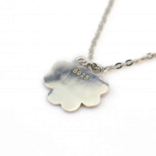 Breloque double trous fleur à graver 13.5mm x1