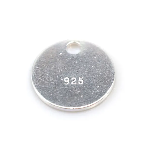 Breloque médaille à graver en argent 925 12mm x 1pc