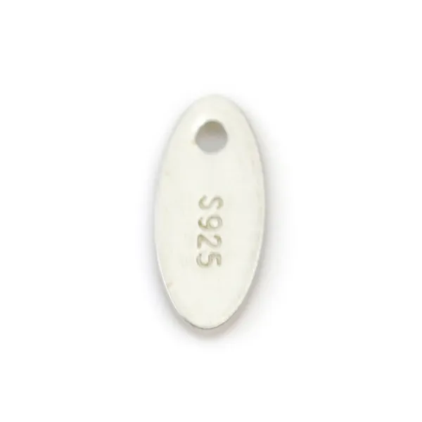 Tag "silver" en argent 925 4x9mm x 5pcs
