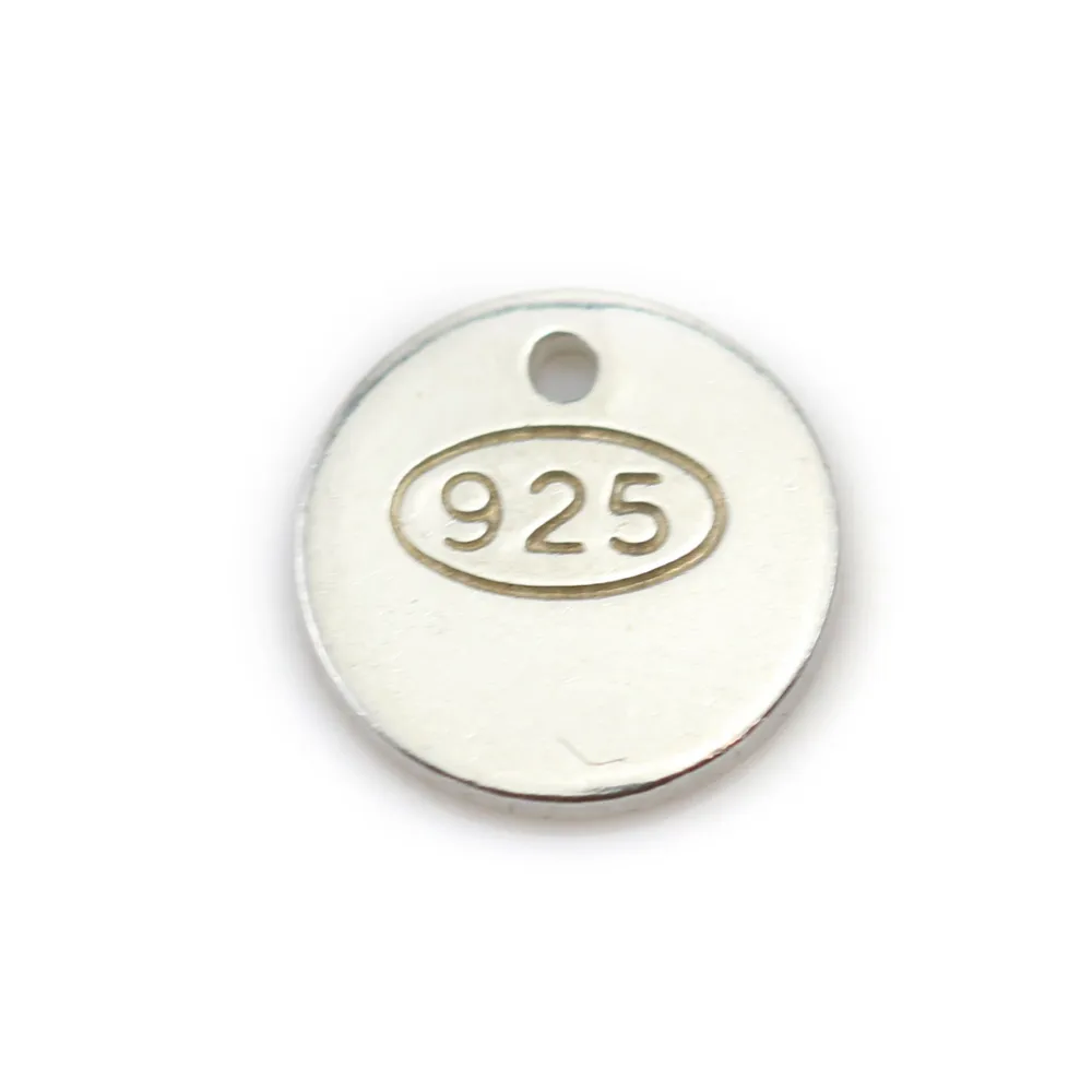 Tag "silver" en argent 925 7mm x 5pcs