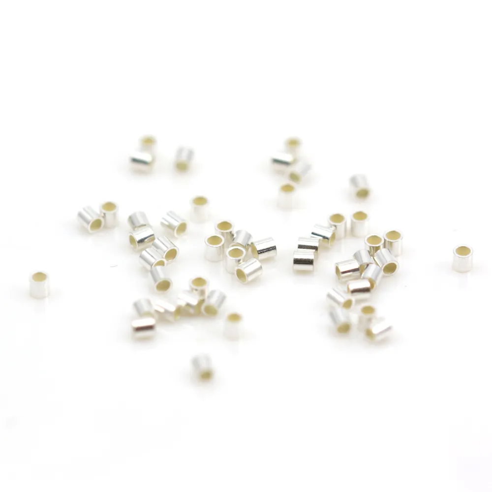 Tubes à écraser en argent 925 1x1.5mm x 50pcs