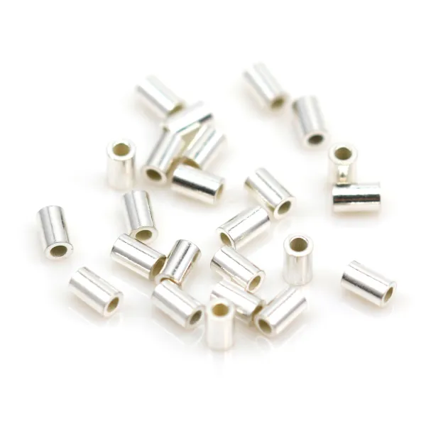 Tubos de trituração prata 925 2,4x1,4x0,8mm x 30pcs