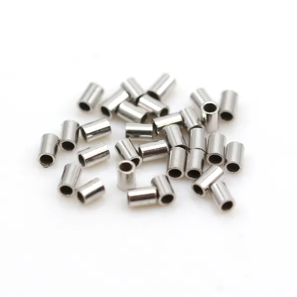Rhodium 925 silver crimp tubes 2.5x1.5mm x 30pcs