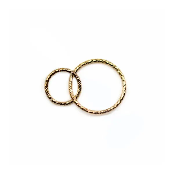 Anneaux "toi et moi" fermés en gold filled 14 carats 10mm et 15mm x 1pc