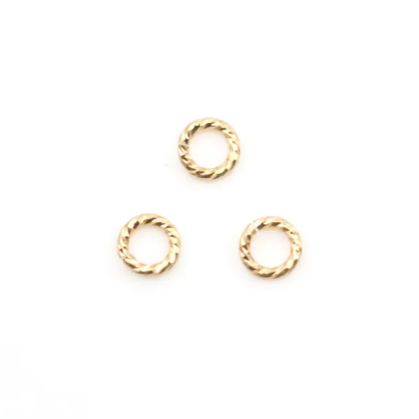 Anneaux torsade en gold filled 14 carats 0.76x6mm x 4pcs
