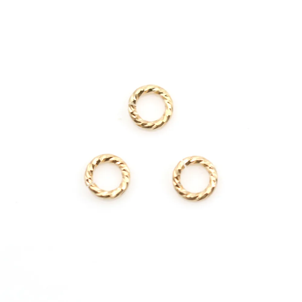 Anneaux torsade en gold filled 14 carats 0.76x6mm x 4pcs