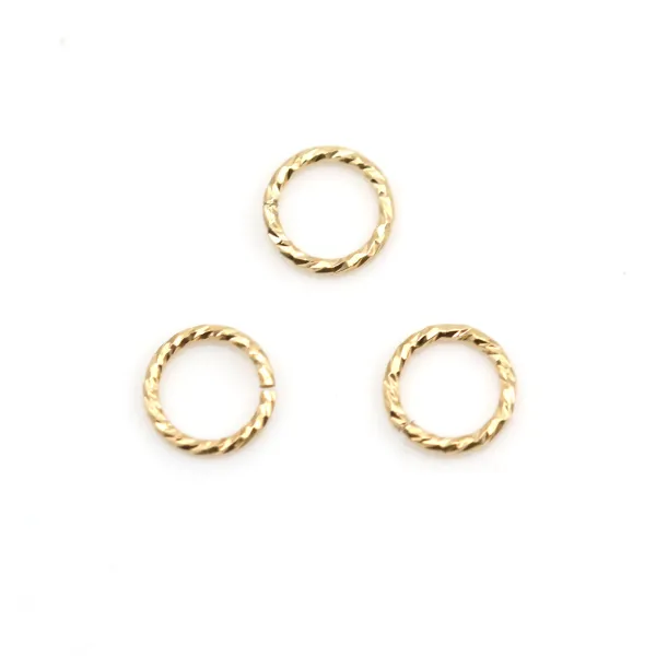 Anneaux ouvert guilloché en gold filled 14 carats 4mm x 10pcs