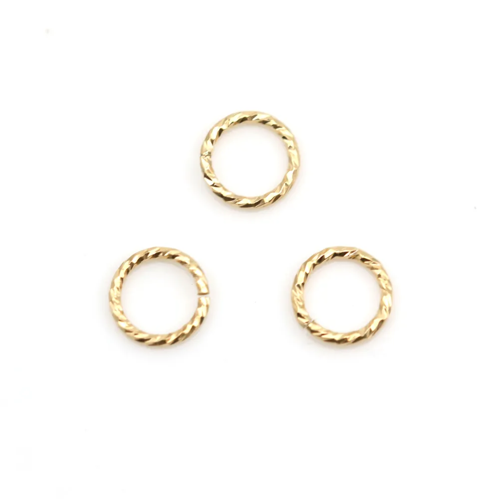 Anneaux ouvert guilloché en gold filled 14 carats 4mm x 10pcs