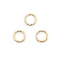Anneaux ouvert guilloché en gold filled 14 carats 4mm x 10pcs