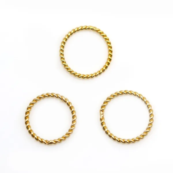 Anneaux torsade en gold filled 14 carats 0.76x6mm x 4pcs