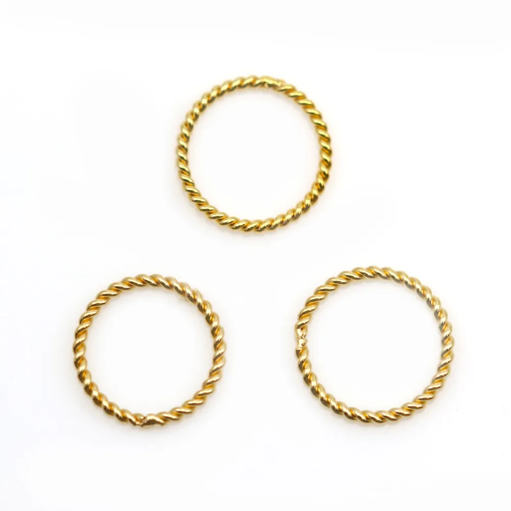 Anneaux torsade en gold filled 14 carats 0.76x6mm x 4pcs