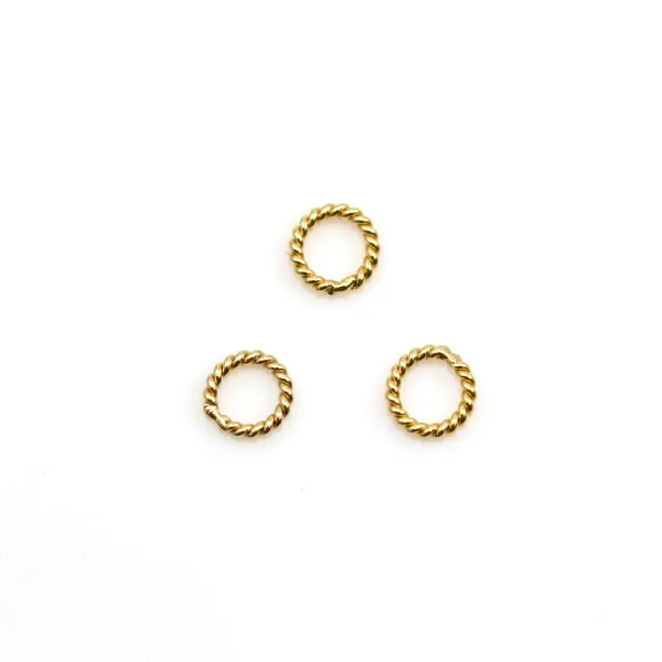 Anneaux torsade en gold filled 14 carats 0.76x6mm x 4pcs