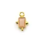 Rectangle sunstone charm on gold gilt silver 5x7mm x 1pcs