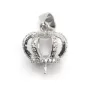 Bélière couronne 20mm  en argent 925 rhodié pour perle semi-percée  x 1pc