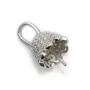 Bélière en argent 925 rhodié & zirconium pour perle semi-percée  x 1pc