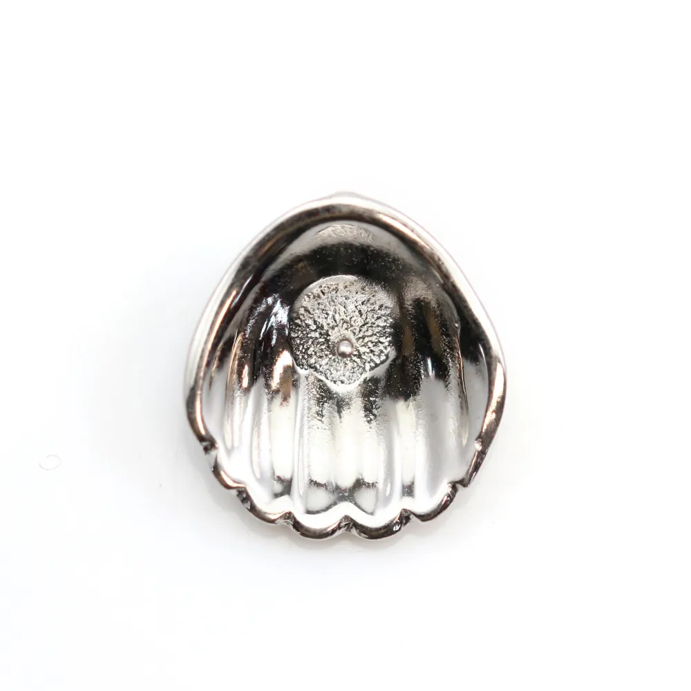 Rhodium 925 silver pendant-holder 16mm for half-drilled pearls  x 1pc