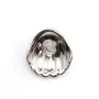 Rhodium 925 silver pendant-holder 16mm for half-drilled pearls  x 1pc