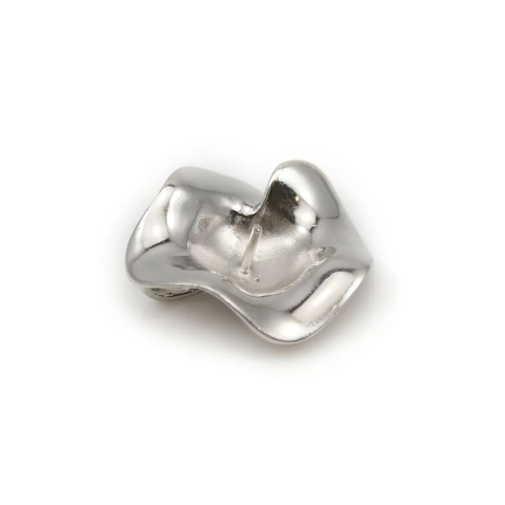 Bélière fleur en argent 925 rhodié  pour perle semi-percée  x 1pc